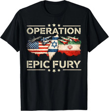 Operation Epic Fury United States Israel Iran Flag Unisex T-Shirt S-5XL
