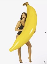 Cool Yellow Inflatable Banana 44" Vinyl. Safe Inflate Fruit. Pool Toy. Party D