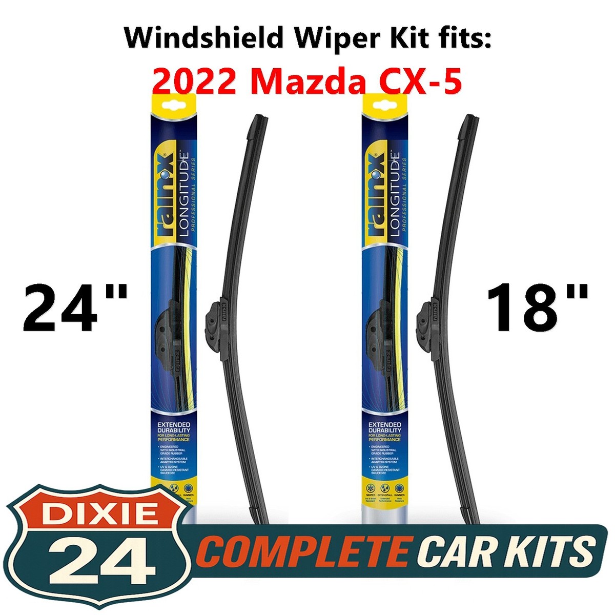 Rain-X Longitude Windshield Wiper Kit fits: 2022 Mazda CX-5 (24
