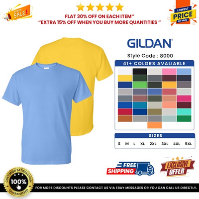 #ad Gildan G800 Mens Cotton Polyester Knit DryBlend Tee Short Sleeve Plain T Shirt $9.36