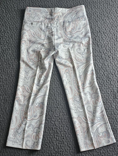 Vintage 1970s Sansabelt Novelty Paisley Print Men's Golf Pants 34" - Picture 2 of 7