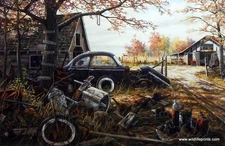 Ken Zylla  Another Mans Treasure Junk Yard  Print  12" x 8"