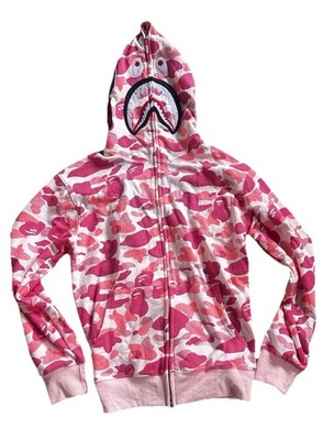 BAPE ABC Camo Shark WGM Full Zip Hoodie Pink A Bathing Ape Large