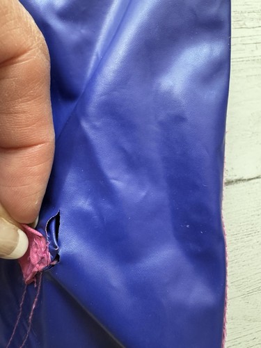 Vintage Oshkosh B'Gosh Raincoat REVERSIBLE Kids 6x Rain Coat Pink/purple - Picture 6 of 10