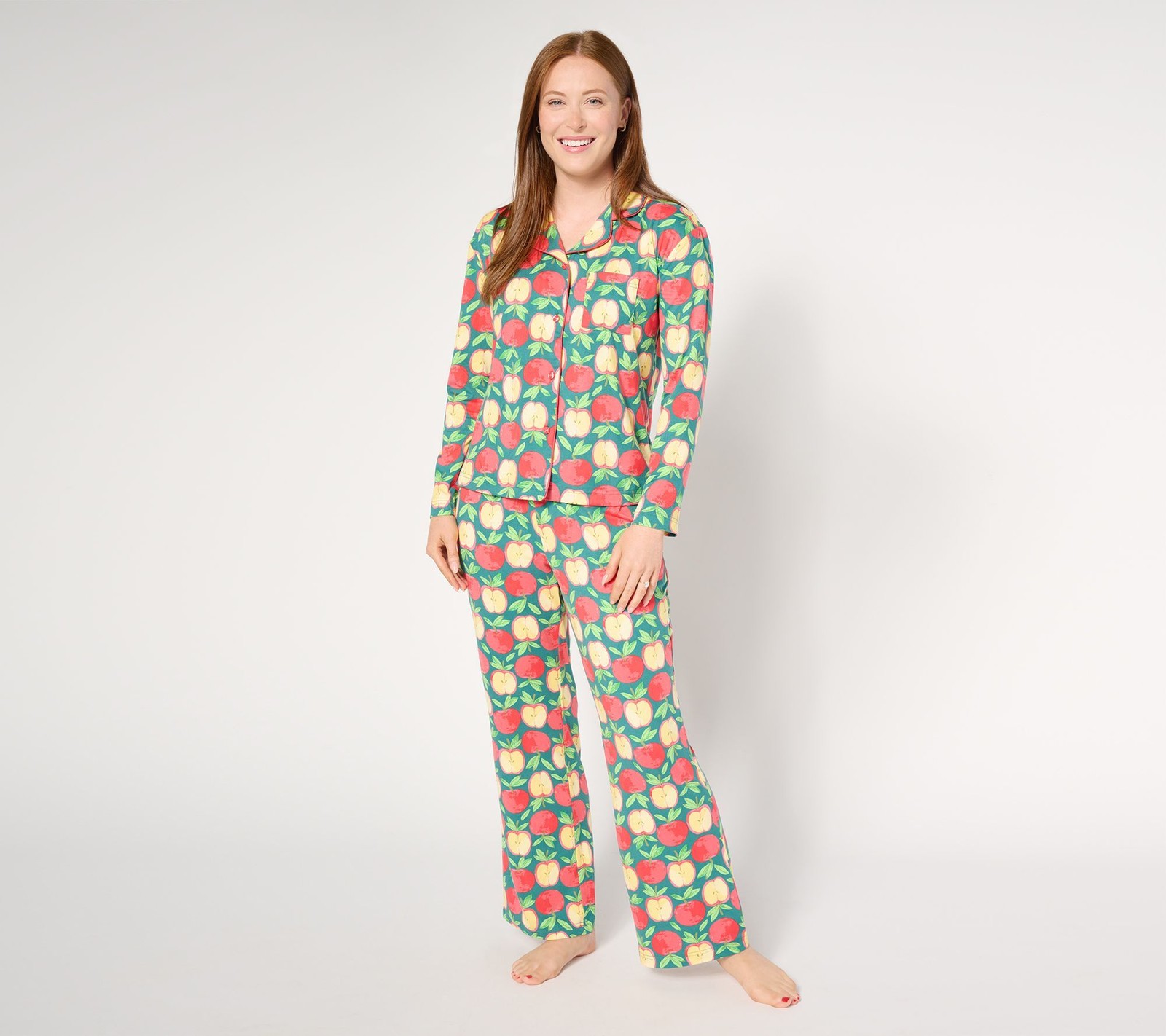 Muk Luks Women's Sleepwear Sz S Dream Cloud Notch Collar Multi-colored A656006