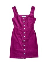 URBAN OUTFITTERS NEW Cranberry Corduroy Jumper Dress Sleeveless Snaps Stretch 0