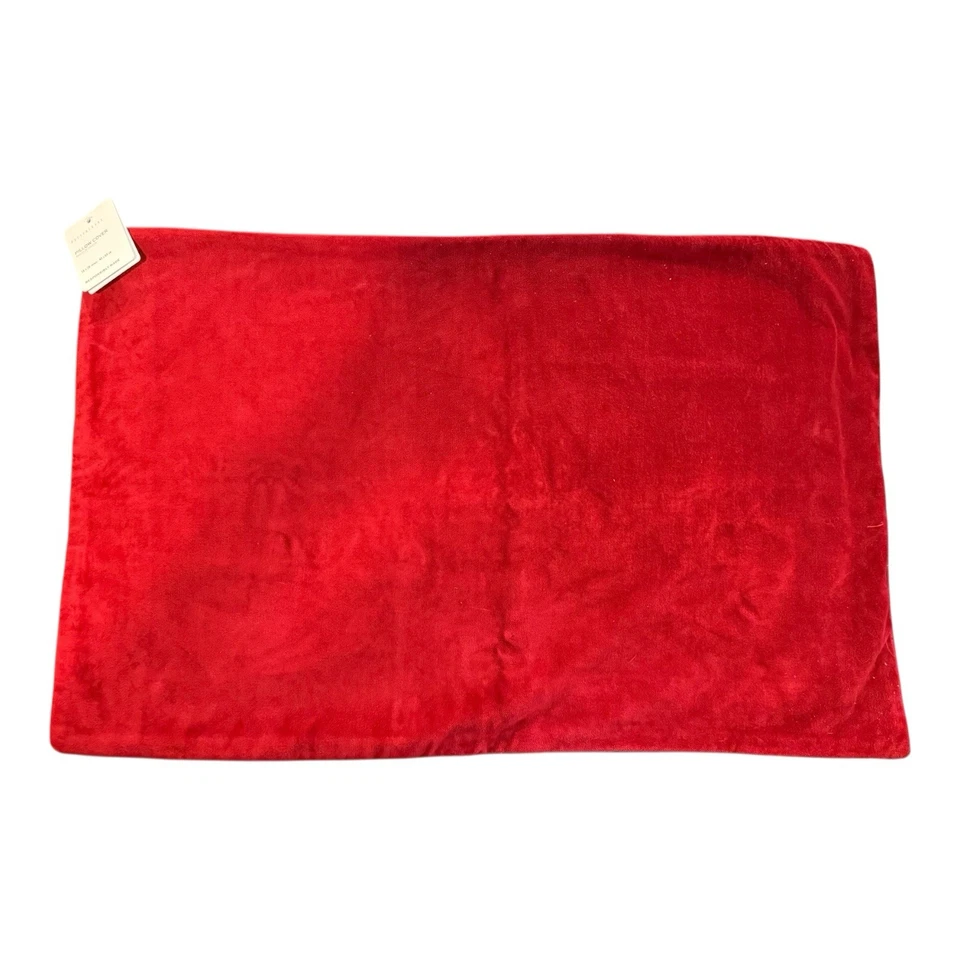 Pottery Barn Kirk Patchwork Plaid Lumbar Pillow Cover 16x26 Velvet Back NWT Xmas - Image 3 of 4