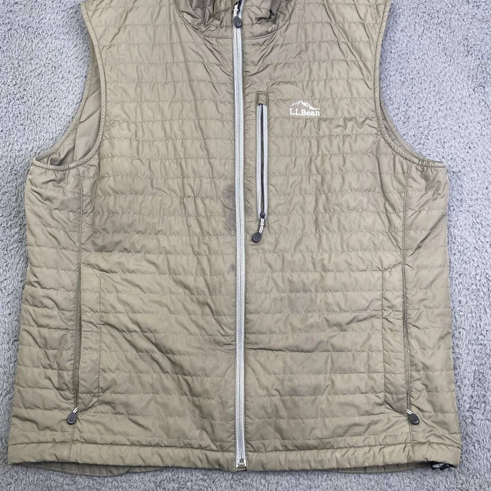 Мужской жилет LL Bean большой оливковый Primaloft утепленный стеганый на молнии упаковываемый - Изображение 3 из 4