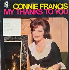 Connie Francis My Thanks To You Vinyl Record LP VG+/VG TP618 1966