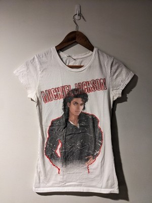 Vintage 2009 Michael Jackson Bad Woman's White Medium T-Shirt