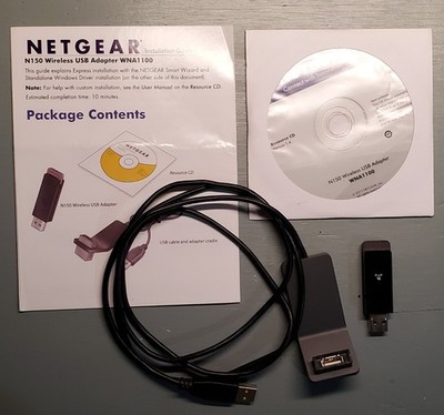 NETGEAR N150 WNA1100 Wireless USB Adapter Complete