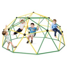 Costway 10 FT Climbing Dome with Swing Outdoor Kids Play Jungle Gym