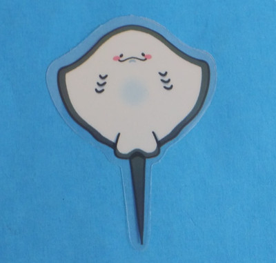 Bashful Stingray Transparent Sticker 2.5'' x 1.78'' (AT)