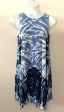 Stretchy Size L Light Weight A-Line Summer Dress Tie-Dye Flowing Dress