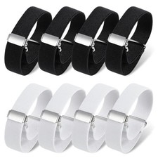 8pcs 4 Pairs Elastic Adjustable Armbands Sleeve Garters Stretchy Shirt Long