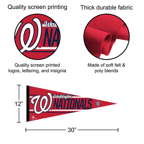 Washington Nationals MLB 12 in X 30 in Pennant - Picture 2 of 4