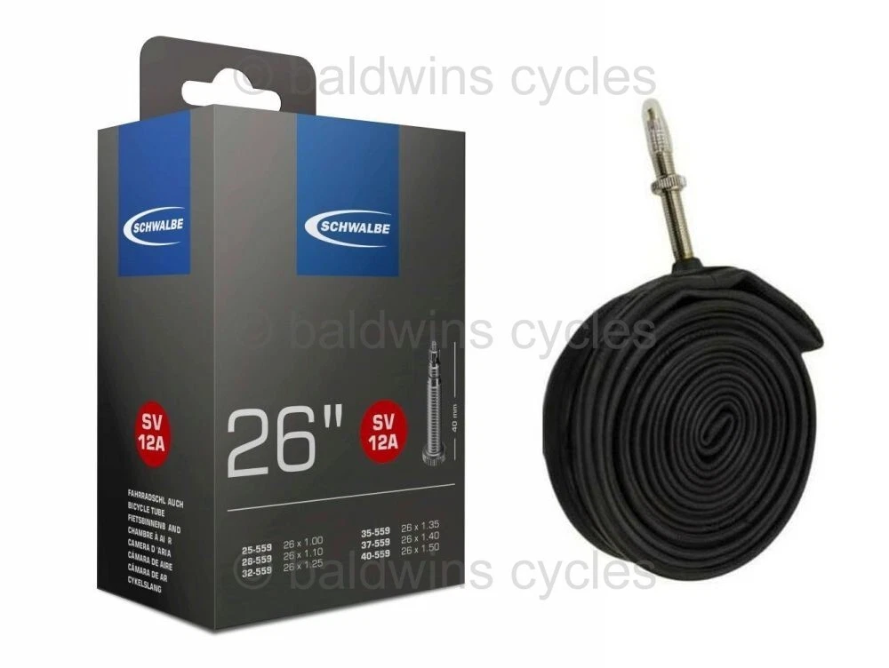 26 x 1.35 SCHWALBE SV12A Inner Tube 40mm Presta French Valve eBay