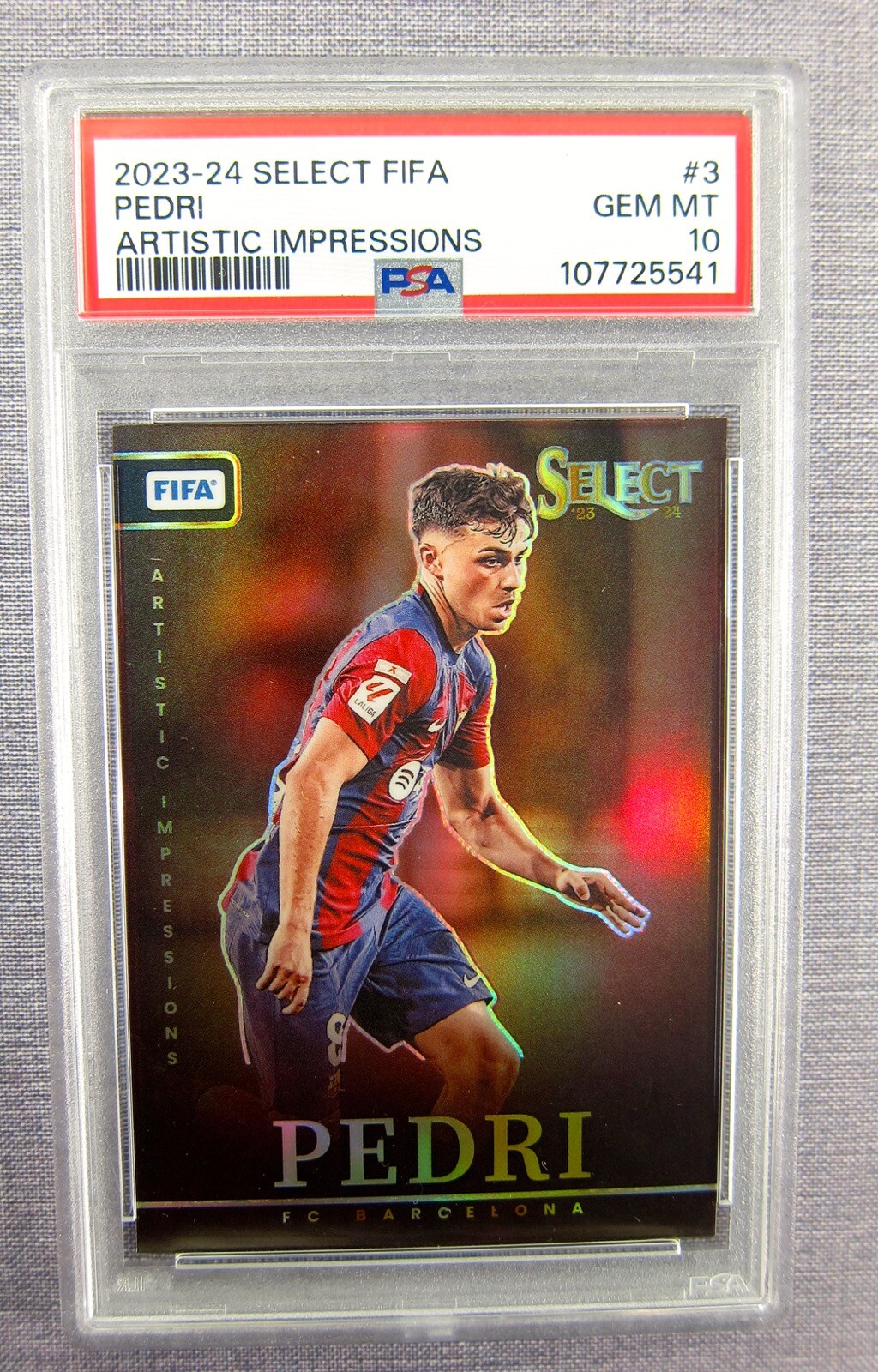 2023-24 Panini Select FIFA Pedri Artistic Impressions #3 PSA 10 Gem Mint