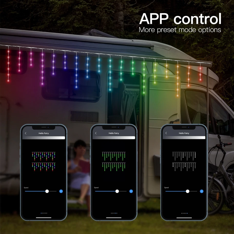 Juego de luces de hielo inteligentes 260-LED 32 pies con control de aplicación - VENTA DE PRETEMPORADA EXPLOSIVA Foto 2 de 4