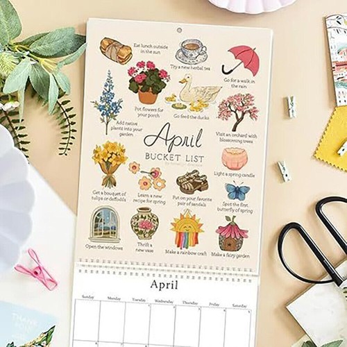 2025 Bucket List Calendar, 12 Months Schedule Planner With To-do List 28.5*21cm - Picture 7 of 12