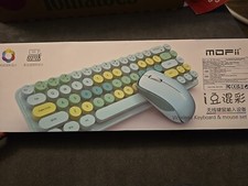 Mofii Wireless Keyboard and Mouse Combo, Multi Color Round Keys, PC/Laptop/Mac