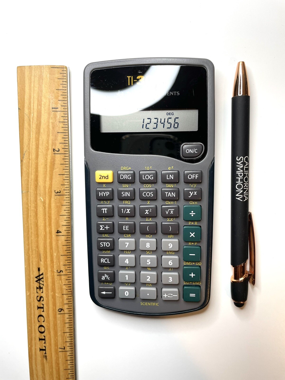 Calculator Texas Instruments TI-30XA Scientific No Cover Coin Battery A-78R-image