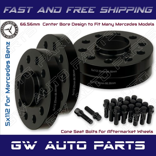 Spurverbreiterung 2 Stück Aluminium-Spurverbreiterungen + 5 Schrauben 5x112 CB 66,6 Mm Felgenadapter Schwarz/Silber Für Mercedes Für Benz Aluminiumlegierung Distanzscheiben (Farbe : Silber, Größe