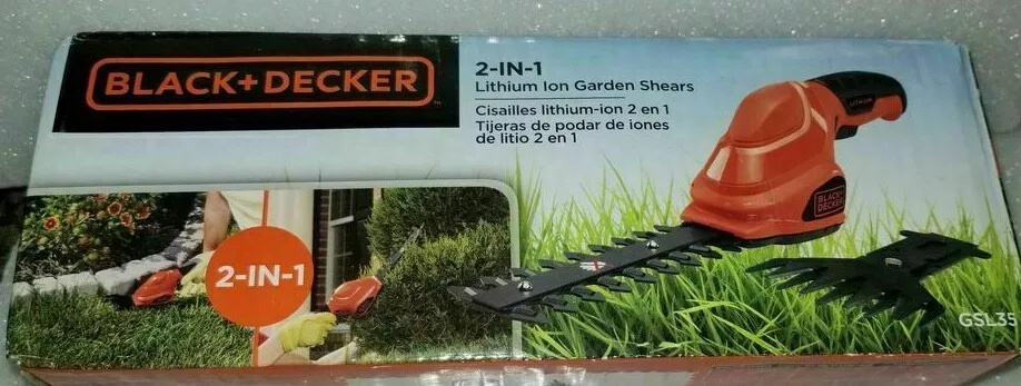 Black and Decker GSL35 2 in 1 Lithium Ion Garden Shears for sale online