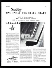 1929 SPALDING AD  KRO-FLITE GOLF CLUBS  SPALDING HAS TAMED THE STEEL SHAFT
