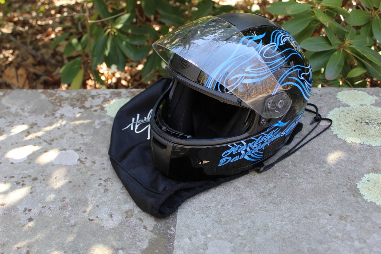 HARLEY DAVIDSON HDM1V MOTORCYCLE HELMET w DUST COVER & SUN VISOR