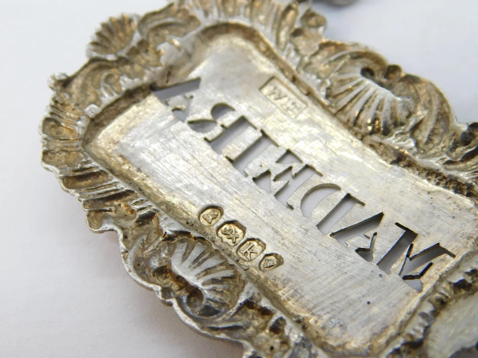 George IV Sterling Silver Madeira Decanter Label Antique 1825 London — 第 4/4 张图片