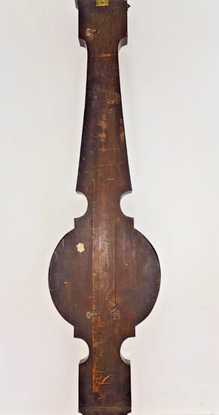 Antique F. Stoppani English Banjo Barometer & Thermometer Wall Weather Station