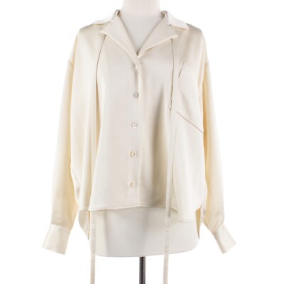 Alexis NWT Button Down Long Sleeve Liro Top Size XS/S in Solid Ivory Polyester