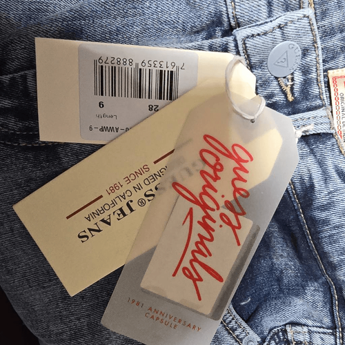 GUESS Originals 1981 Capsule Patch Jeans Skinny Retrò Look Vintage Nuovo con etichette - Foto 8 di 8