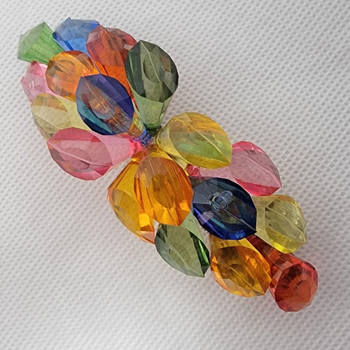 Vintage Multi-Color Cluster Very Colorful 3-3/4"x1-1/4" Hair Barrette EXCELLENT - Picture 7 of 15