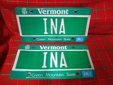 License Plate Vanity Vermont VT Vintage Ina