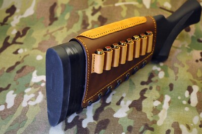 Contrast Buttstock ammo sleeve with suede cheek pad Patron holder WildWildDill