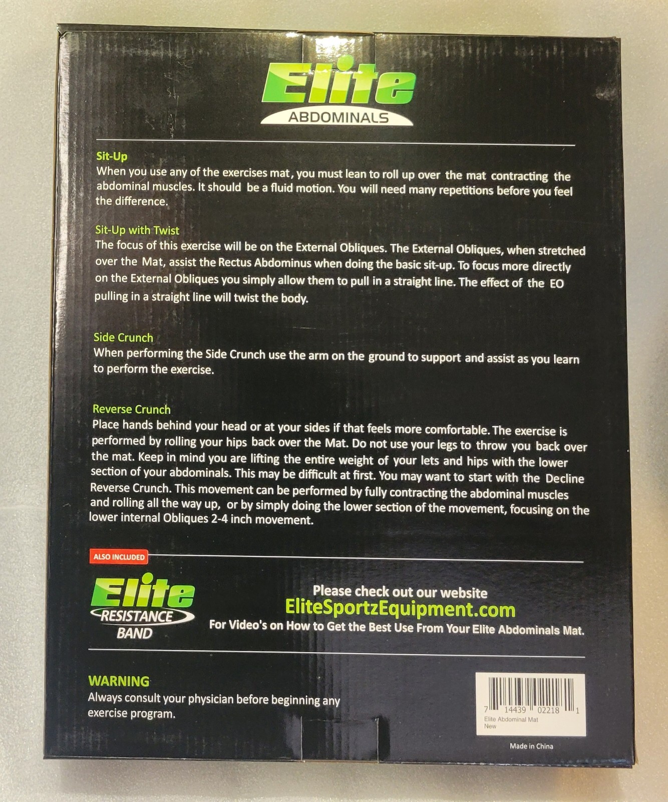 Elite Sportz Ab Roller Wheel & High-Density Foam Sit Up Ab Mat & Resistance Band