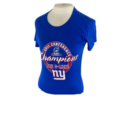 New York Giants T Shirt Super Bowl XLVI 2011 Blue NFL Team Apparel Womens M | eBay