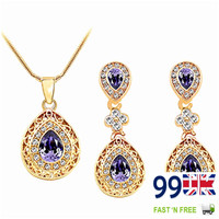 Exceptional ''svelte'' Jewelry Set - Purple Crystal Necklace And Earrings Set Exceptional ''svelte'' Jewelry Set - Purple Crystal Necklace And Earrings Set