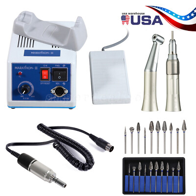 Dental Lab Marathon Micromotor Polisher/Contra Angle/Straight Handpiece/Burs HP