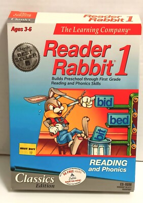 Reader Rabbit 1 Windows CD-Rom MAC 1998 The Learning Company