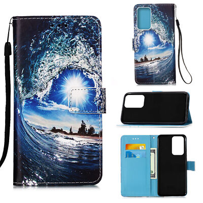 Sun Sea Flip Wallet Phone Case For iPhone Samsung LG Huawei Xiaomi Motorola OPPO