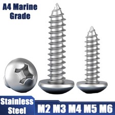 Pozi Pan Self Tapping Screws A4 Marine Grade 316 Stainless Steel M2 M3 M4 M5 M6