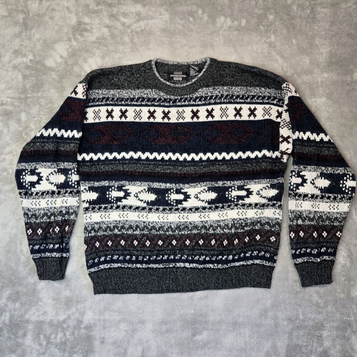 VINTAGE 80s 90s Expressions Sweater Limited Edition Mens VINTAGE 80s 90s Expressions Sweater Limited Edition Mens