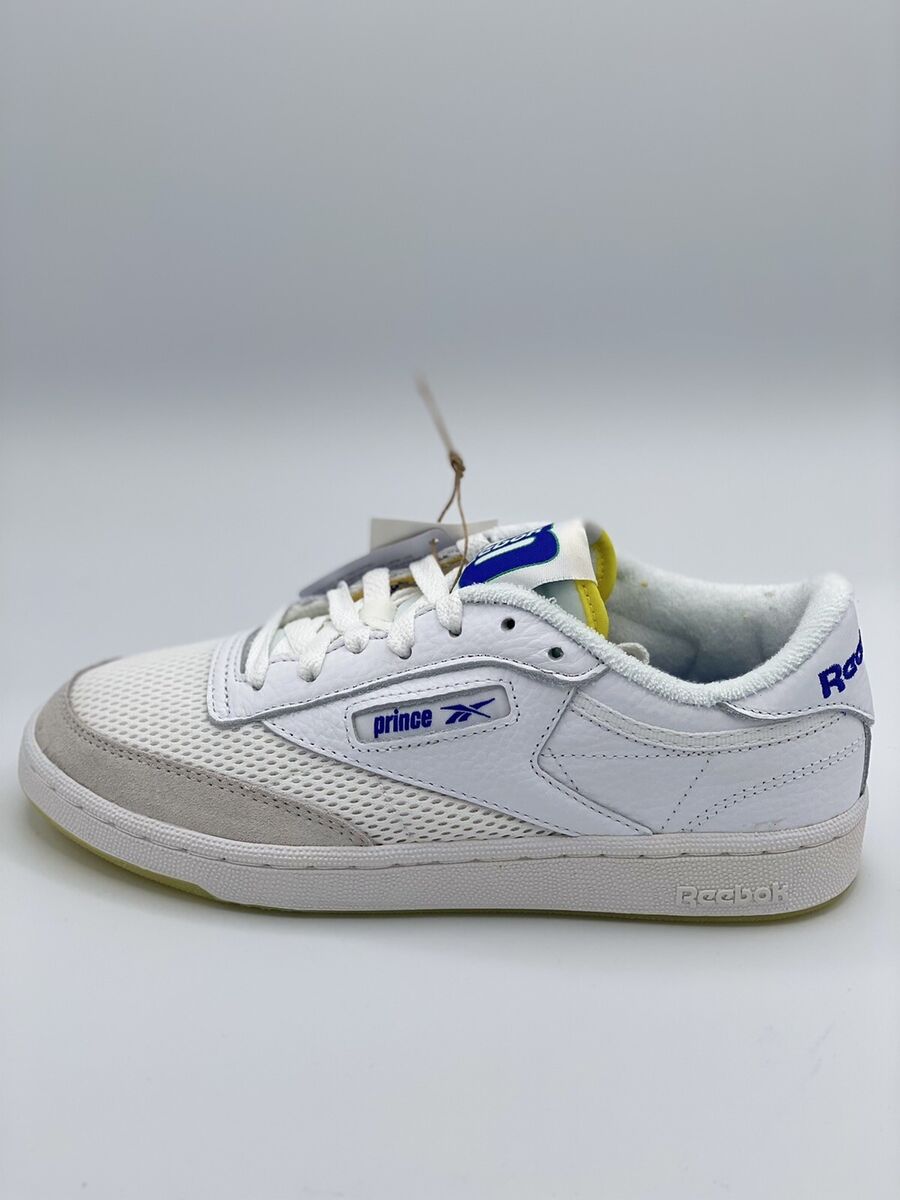 Reebok Prince Club C85 white/yellow/cobalt Men Size 5 Women Reebok Prince Club C85 white/yellow/cobalt Men Size 5 Women