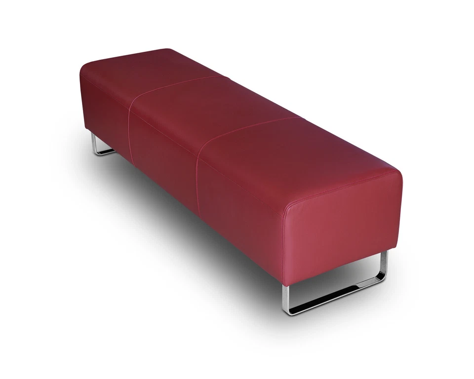 Banc Cuir Plusieurs Couleurs Sur Edelstahlkufe Qualité 150 CM Véritable Vachette - Photo 1/4