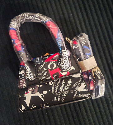 Multi Color Mini Clutch Bag Purse With Handle And Strap