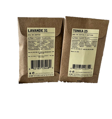 Le Labo Tonka 25 & Lavande 31 Eau De Parfums .75ml Each NEW