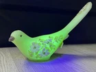 Vintage Hand Painted by S. Webster Small Fenton Uranium Glass Dove Figure JD